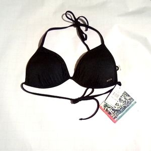 Roxy bikini swim top new black Large